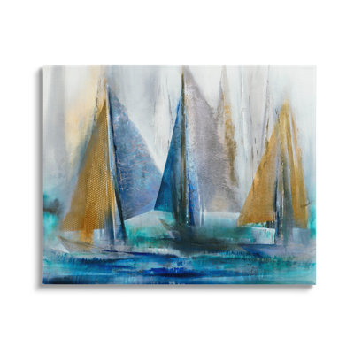 " Layered Sailboat Collage " by K. Nari Painting Print