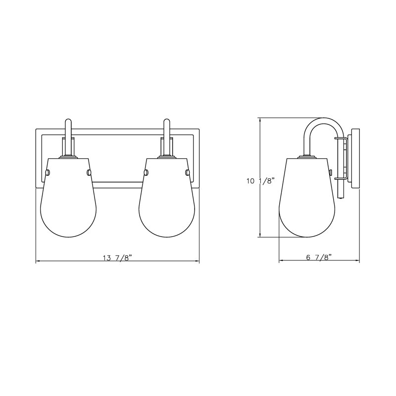 Éclairage pour salle de bain 2 lumières noir mat / laiton Brodyard Foundry