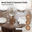 Table de salle à manger ronde de style transitionnel de 119 cm (47 po) avec pied central en forme de U-271785217