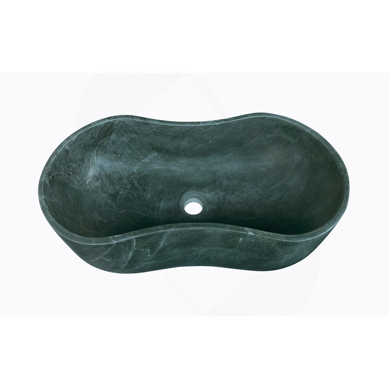 Bathroom Vessel Sink With Pre-Drilled Drain Hole, Green