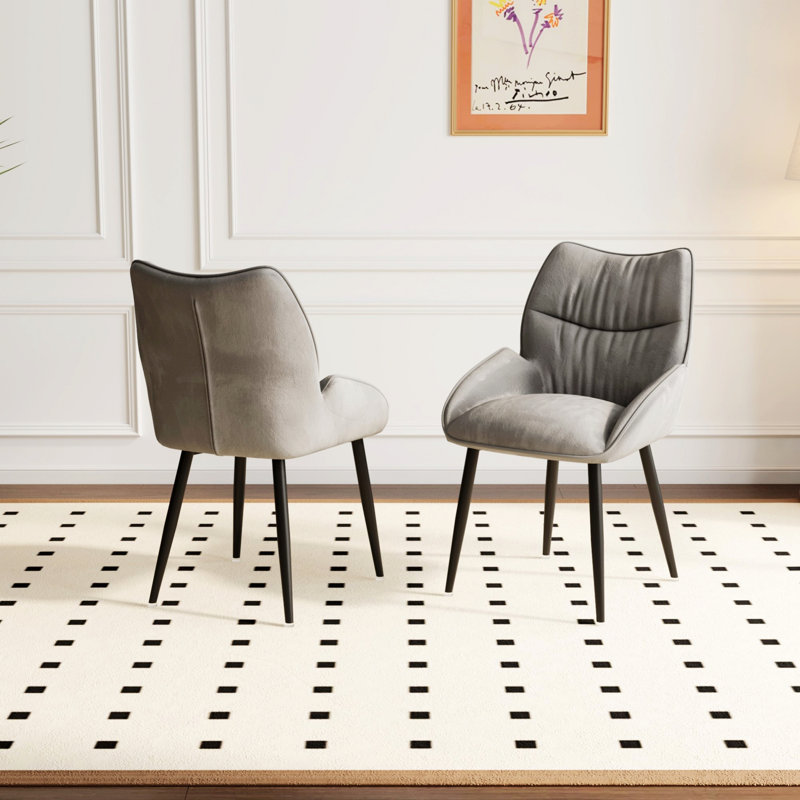 Chaises de salle à manger deux pièces, chaises d'appoint en métal pour la maison, Gris