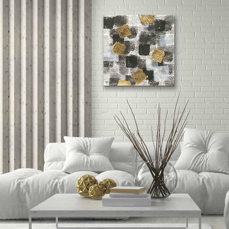 «Gold Squares III» par Chris Paschke, H 24 po x l 24 po x P 0,2 po