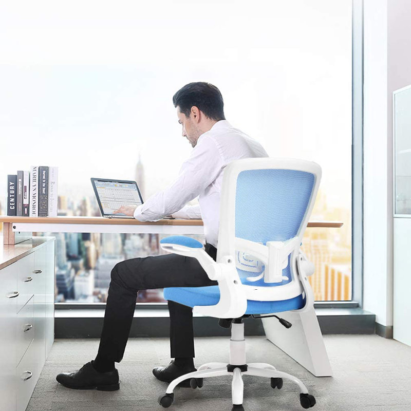  Chaise de bureau ergonomique en filet, Bleu