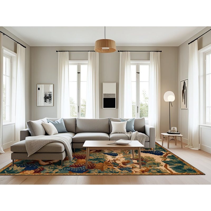Tapis brun français lavable à la machine, Rectangulaire 8 pi x 12 pi