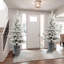 Arbre de Noël floqué avec base en pot, 150 lumières à DEL blanc chaud, 720 pointes, branches en PE + PVC avec 19 pommes de pin - petit arbre de fêtes pré-éclairé pour la table, l'entrée ou la décoration intérieure-1228594185