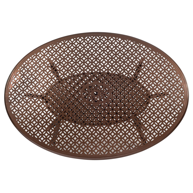 Table de parasol ovale, Blanc mat
