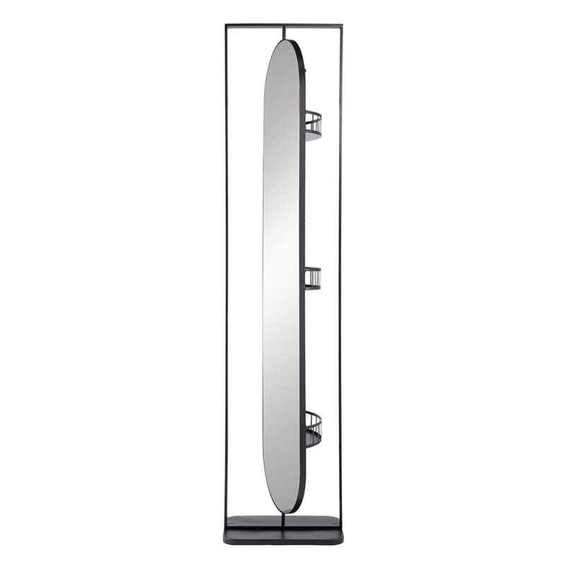 18" X 12" X78" Full Length Standing Mirror, 360° Swivel Floor Mirror  For Bedroom Living Room Vanity Entryway