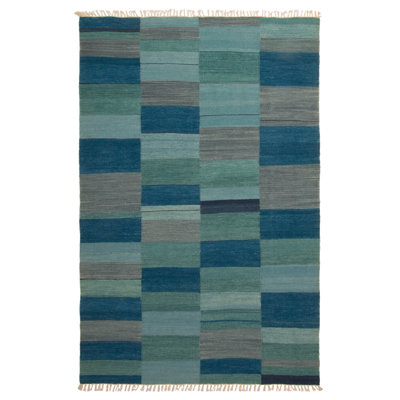 Natasa Teal Kilim 5'1" x 7'7"