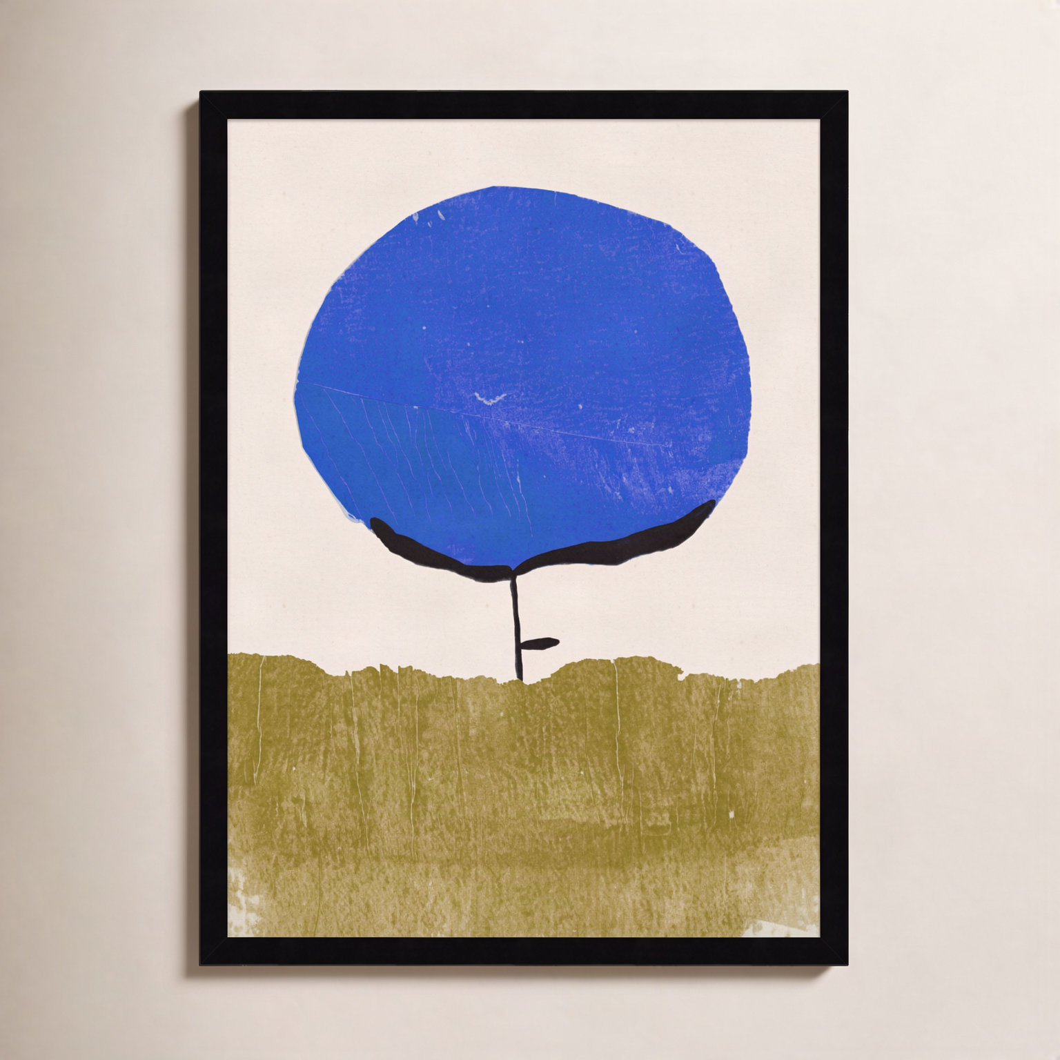 Blue Flower Print by Alisa Galitsyna, 25" H x 19" W, Black