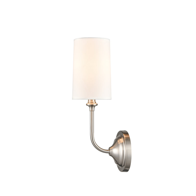 Applique murale à bras en acier 1 lumière Kye, Nickel satiné brossé
