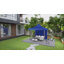 Tente escamotable robuste 10 "x 10" avec paroi latérale, abri soleil UPF50 + avec poches de rangement, bleu foncé-125986533