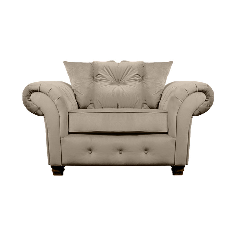 Lila 2 Seater Velvet Loveseat, Taupe