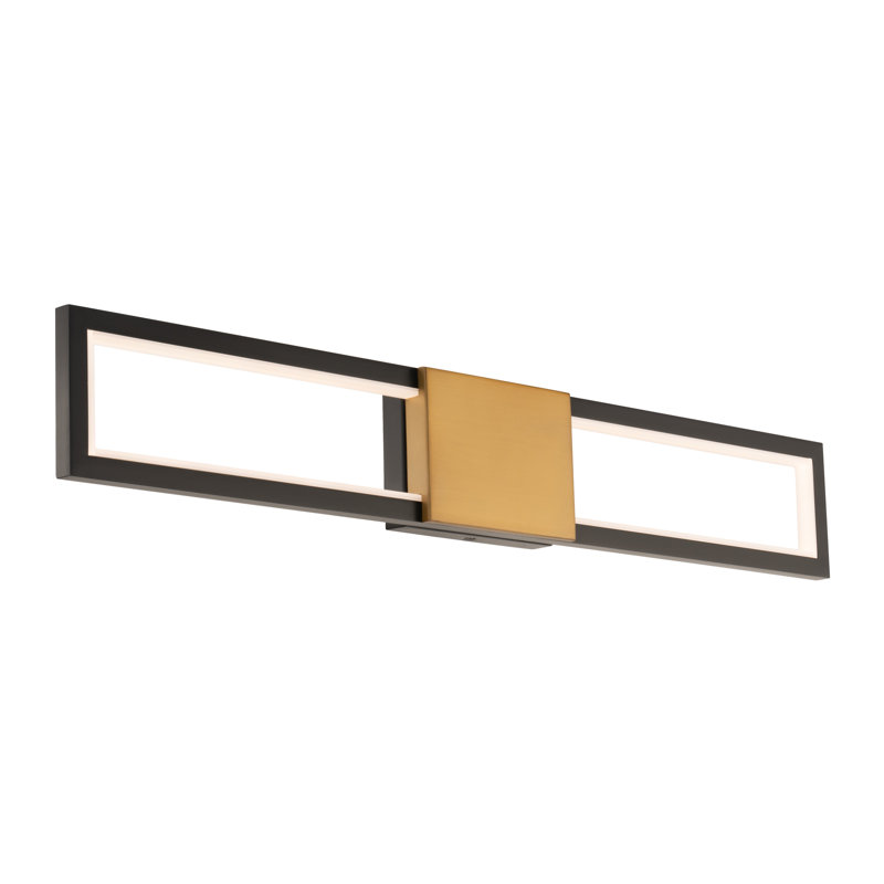 Peekaboo 1 - Light LED Bath Bar, Black/Aged Brass