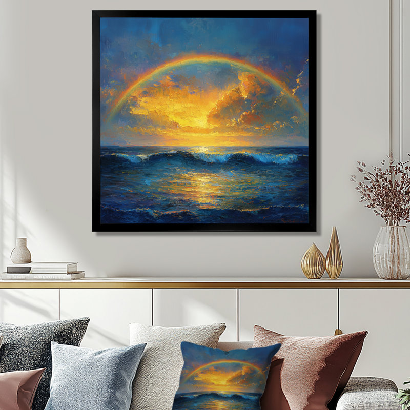 Avyansh - Landscapes Canvas Art Print, 36" H x 36" W, Single Picture Framed Print, Black