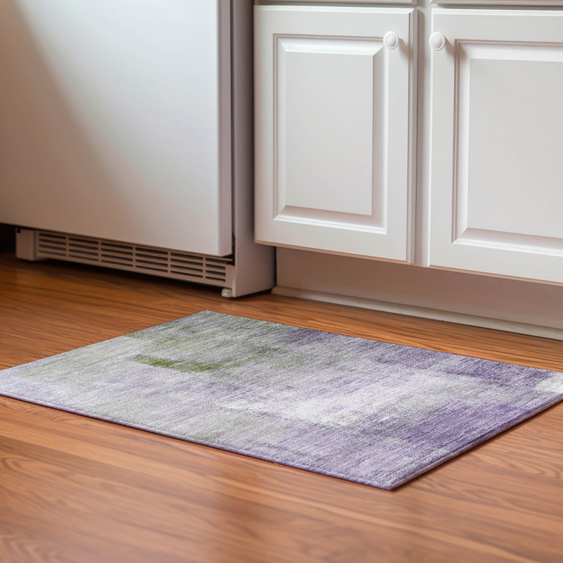 Premium Machine Washable Prisco Purple Rug, Rectangle 1'8" x 2'6"