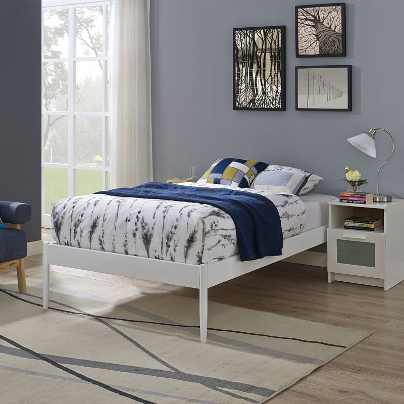 Modway Elsie Fabric Bed Frame, Twin, Gray