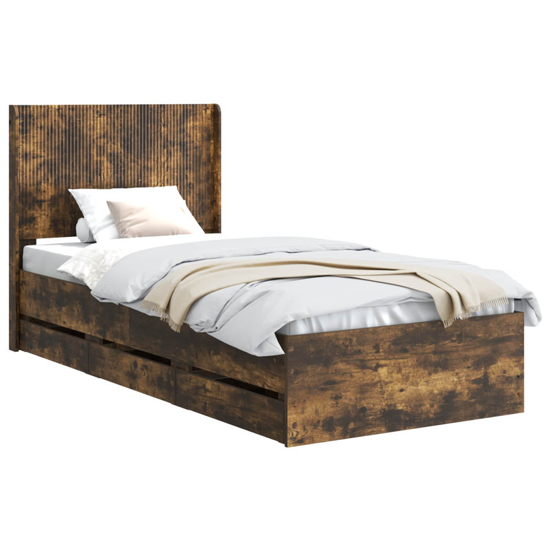 Bed, Small Single (2'6), Smoked Oak