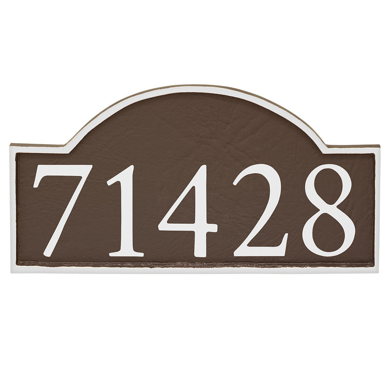 Plaque d'adresse murale 1 ligne Soft Serif, Blanc, Cuivre
