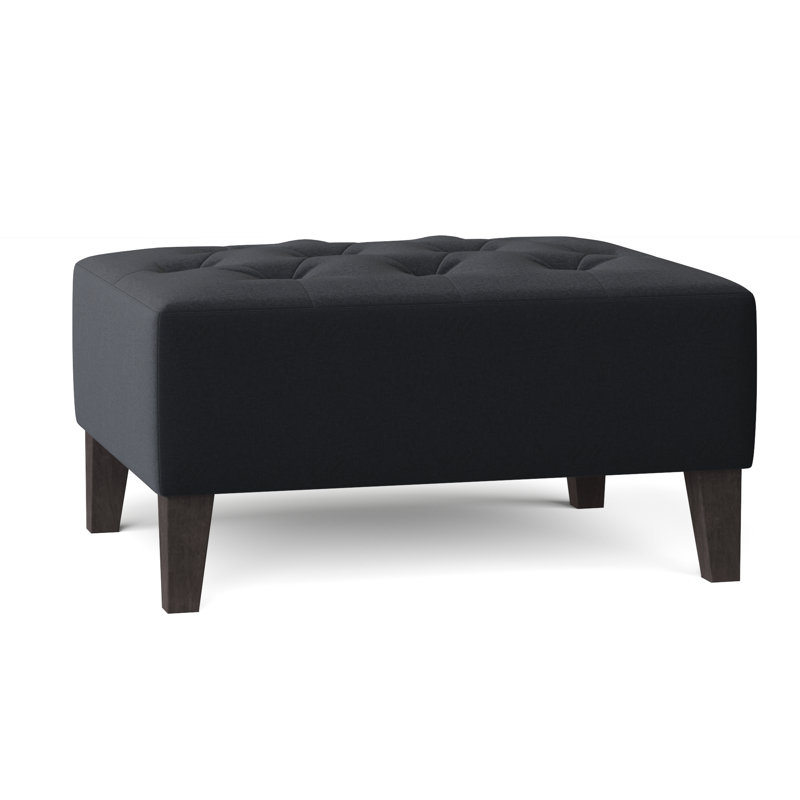 Carruth Upholstered Ottoman, Gypsy Navy Performance Microfiber