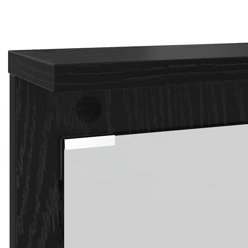 Wall-Mounted Coat Rack 84 X 10 X 80 Cm Engineered Wood, Black Oak