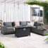5 - Person Outdoor Rattan Seating Group With Cushions