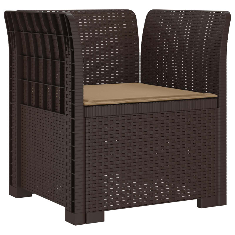 Outdoor Lounge Chair with Cushions, Taupe, Brown