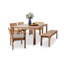 Ensemble de salle à manger en bois d'eucalyptus pour 6 personnes avec table rectangulaire Callen, coussins inclus-1751371442