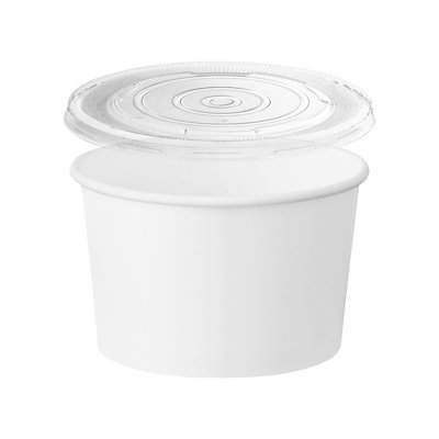 12 oz Squat Paper Soup Cups with Lids - 1000 Sets