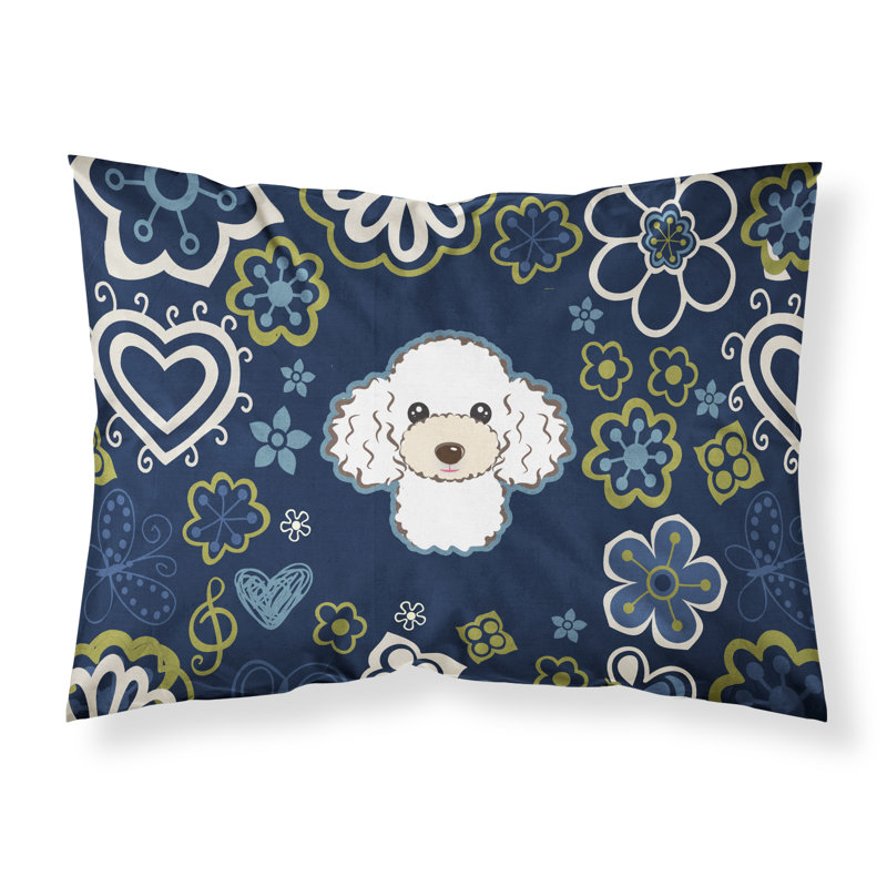 Flowers Microfiber Floral, White Poodle