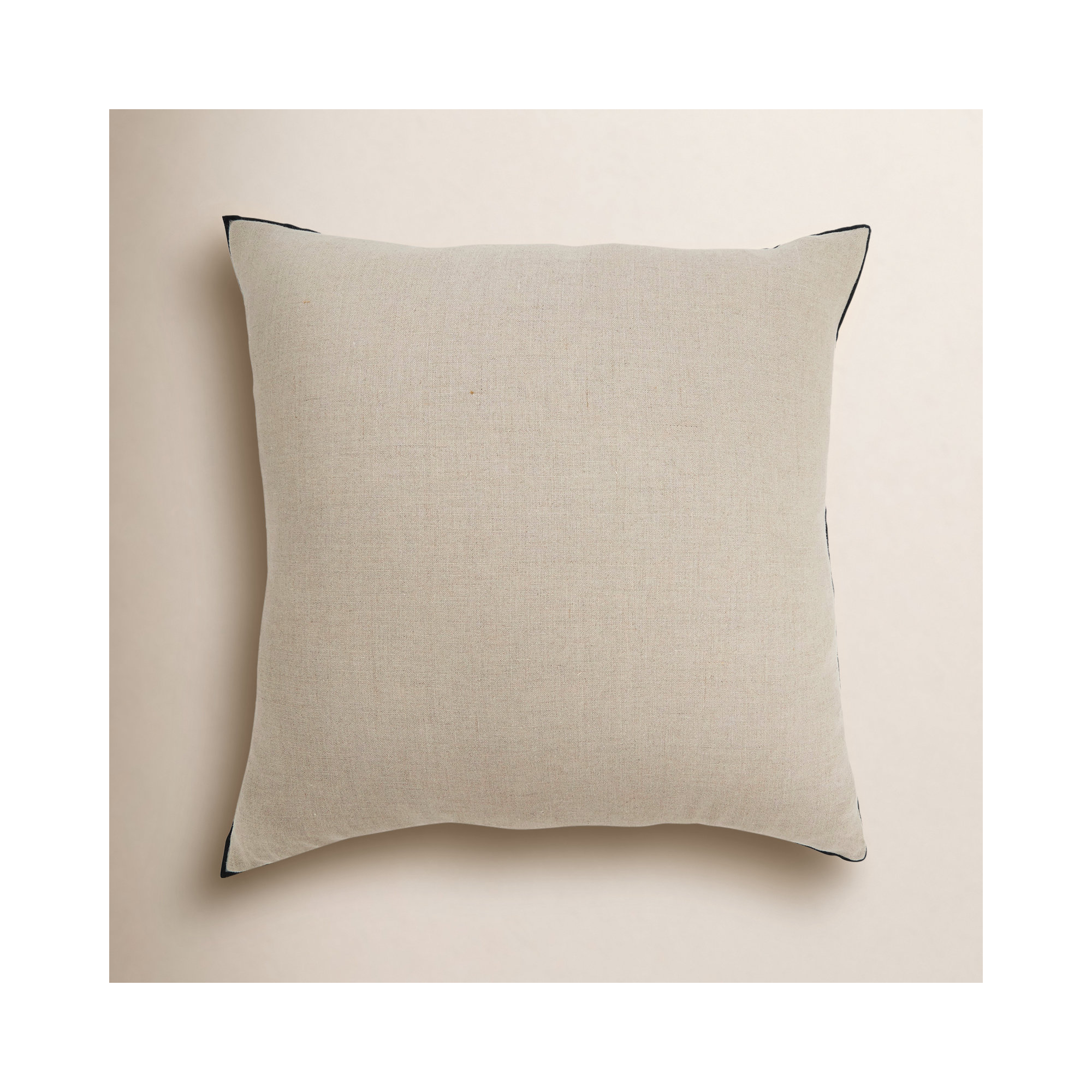 Riggs Linen Throw Pillow, Black/Natural, Down