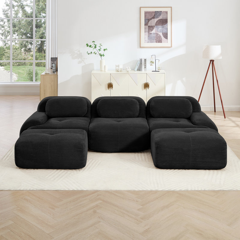 Canapé modulaire Boneless, Noir