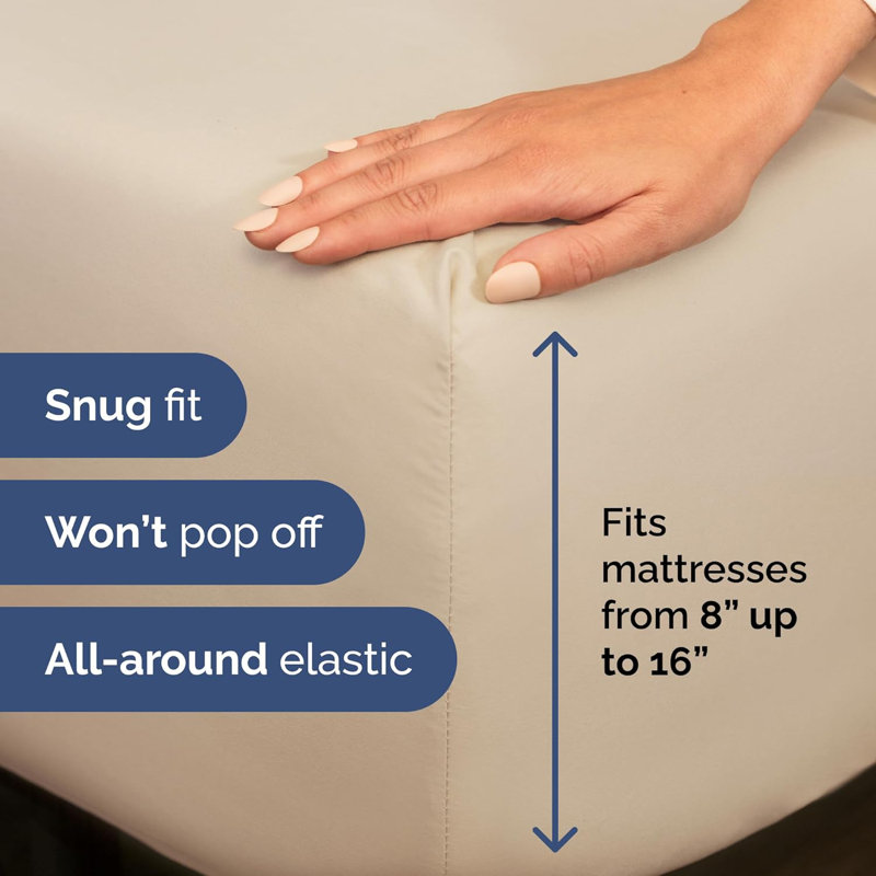 Ensemble de draps en bambou, draps rafraîchissants et respirants, literie de luxe doux pour hôtel, ajustement profond, Blé