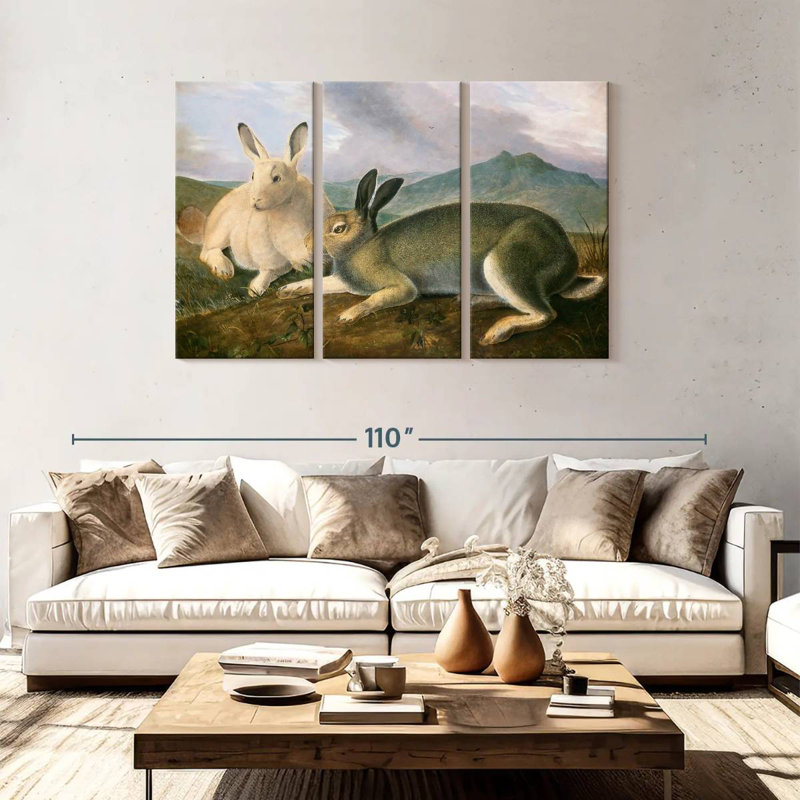 Lièvre arctique Brampt, H 48 po x l 74 po