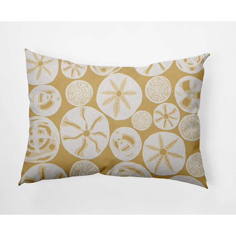 Housse et insert de coussin rectangulaire en faux lin Algoa Treasure, Moutarde / Blanc