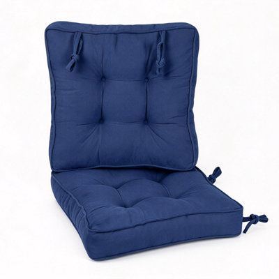 Coussins de chaise (ensemble de 2) Coussins de chaise de salle à manger capitonnés avec attaches Coussins de chaise de cuisine (épaisseur de 3,5 po) pour coussins de salle à manger, de cafétéria, de jardin et de patio (19 x 19 po)