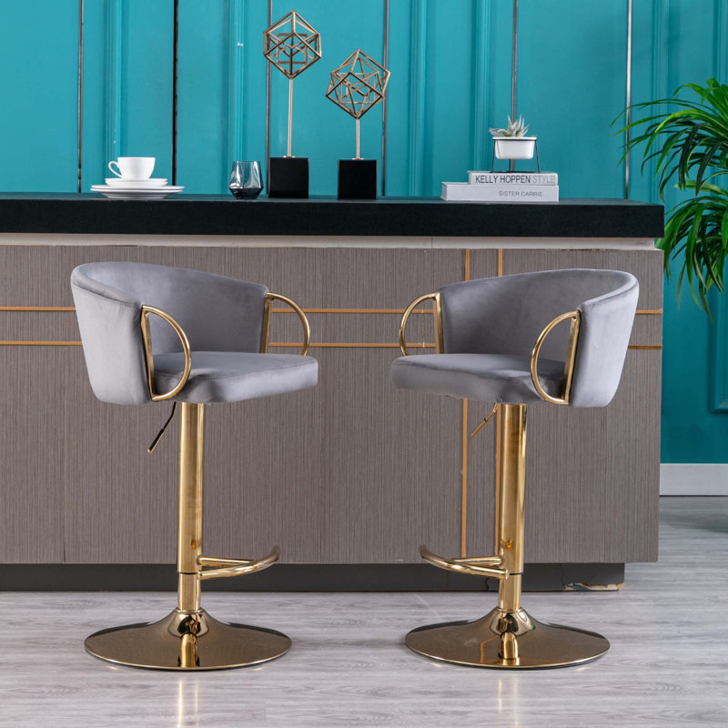 Tabouret à hauteur réglable Therman, Gris