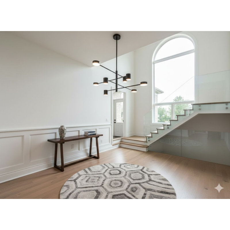 Modern 8 Light LED Black Linear Chandelier