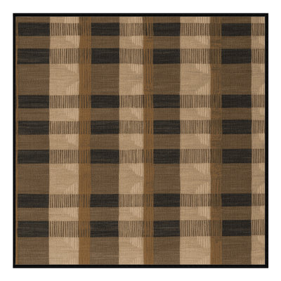 Machine Washable Checkered Brown Area Rug