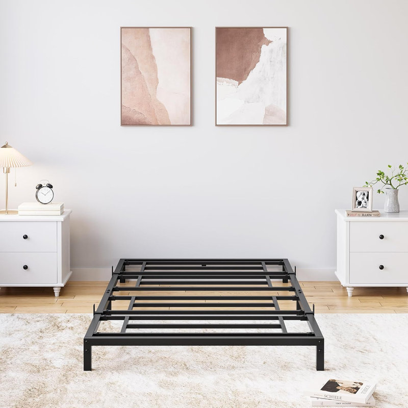 Bed Frame No Box Spring Needed, Heavy Duty Metal Platform Bed Frame
