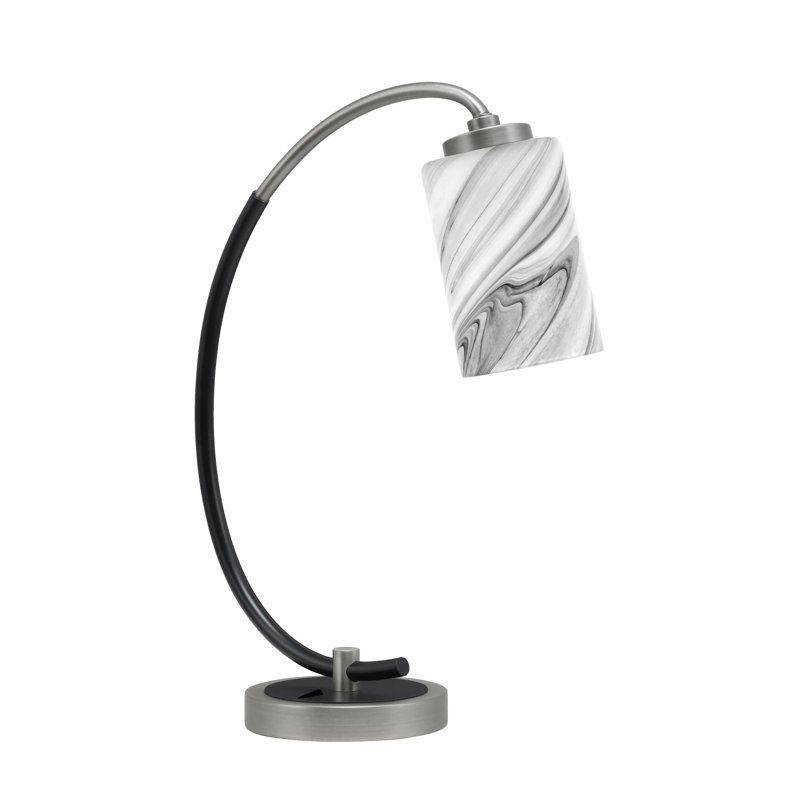Lampe de bureau en acier inoxydable Guilda, Graphite / noir mat