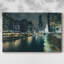 «Chicago River At Night Iii», reproduction sur toile-774154308