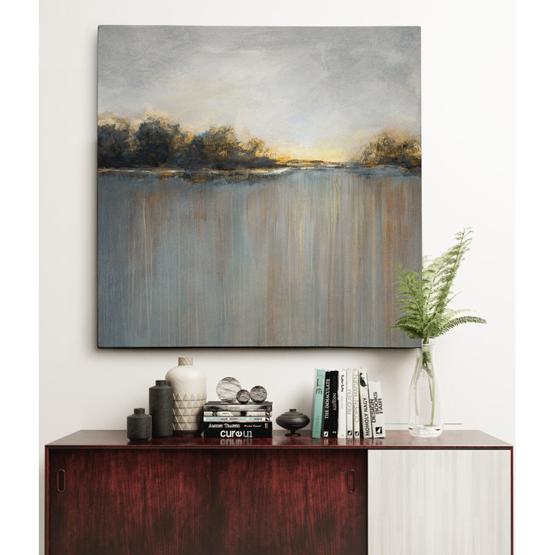Rainy Sunset I - reproduction d'art, H 16 po x l 16 po x P 1,5 po, Toile tendue