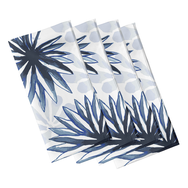 Betterton Polyester Floral Square Napkin, Blue