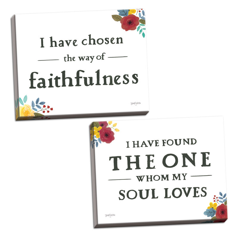 «Scripture for Life VI & VII», ensemble de 2 reproductions d'aquarelles, Toile tendue, H 11 po x l 14 po x P 0,75 po