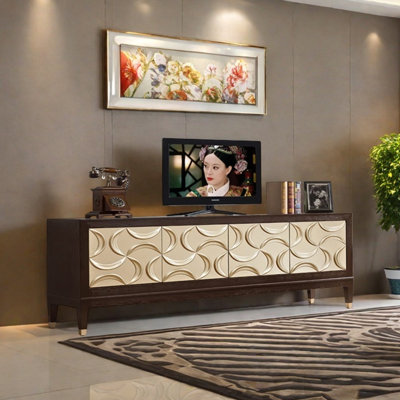 Neoclassical carved design sense TV cabinet