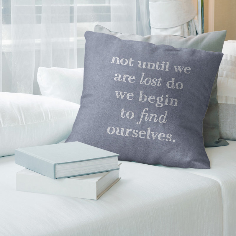 Coussin de citation à l’écriture pour la recherche, 20 po x 20 po, Bleu / Blanc