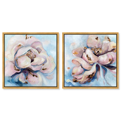 "Blush Pink Whimsy", ensemble de 2 reproductions d'art sur toile par 