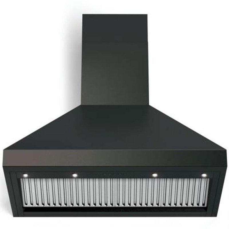 Hotte murale Verona Designer Series de 36 pouces avec débit d'air de 600 pi³ / min (noir mat), Noir mat, 36"