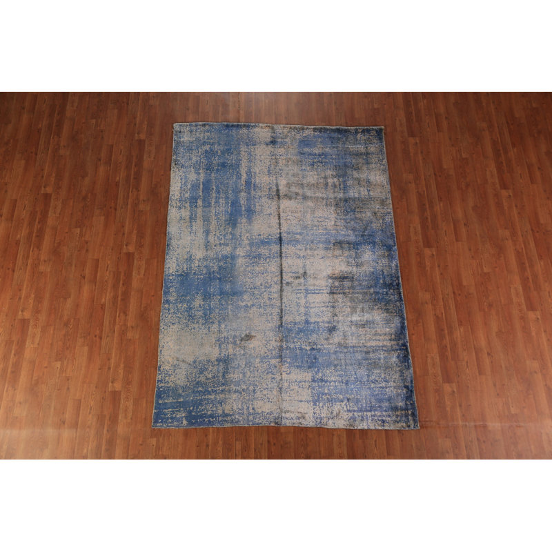 Tapis indien contemporain en laine 6x8