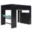 Lit mezzanine double en bois pour enfants avec bureau à hauteur réglable, armoire, tiroirs de rangement et DEL RVB pour enfants-85224388
